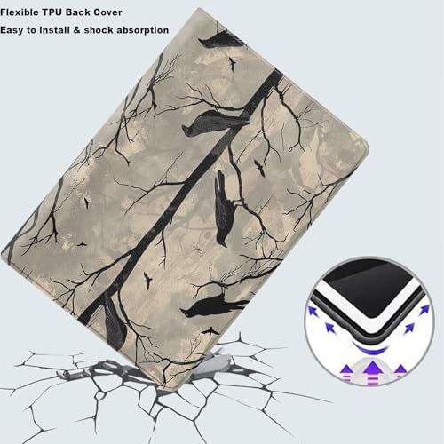 Tablet Case for iPad (9.7-Inch, 2018/2017 Model, 6th/5th Generation),Shockproof Protective Cover with Stand,Auto Wake/Sleep,Gothic Crow