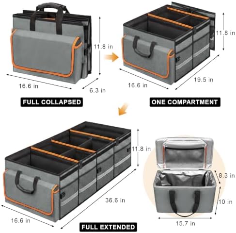 GDNasist Car Trunk Organizer and Storage for Car, SUV & Sedan, Extra Large