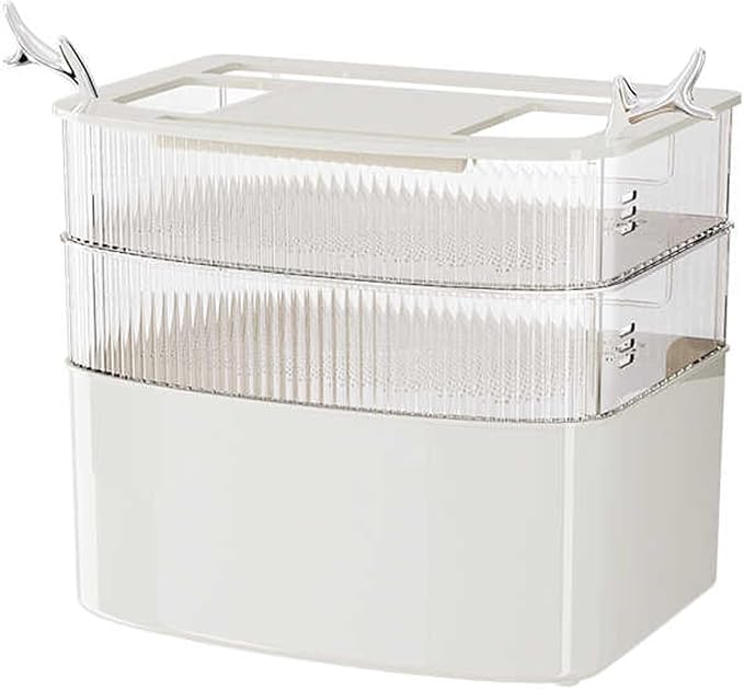 WiFi Router Organizer PET+ABS Material Transparent Window Multi-Hole Cover Honeycomb Heat Dissipation Holes WiFi Router Storage Box for Office and Home(32 * 23 * 28cm(C))