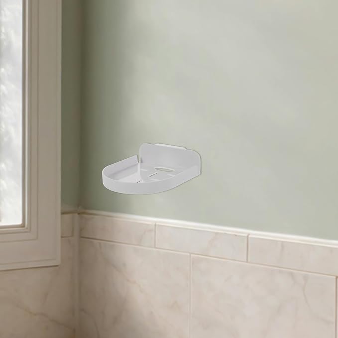 Tofficu Wall Mount Camera Holder and Router Storage Bracket for Home Security, White Plastic Punch-Free Wall Shelf Suitable for Indoor