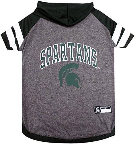 Pets First NCAA Michigan State Spartans Hoodie for Dogs & Cats, Large. | Collegiate Licensed Dog Hoody Tee Shirt | Sports Hoody T-Shirt for Pets | College Sporty Dog Hoodie Shirt