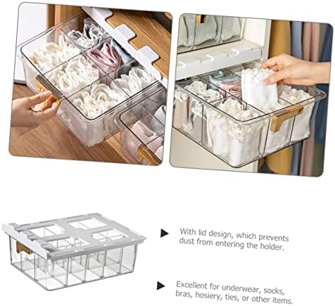 OUNONA Multi-functional Underwear and Socks Organizer Box Drawer Storage Dividers for Closet Easy Installation Dust Design for Neat Sock Management