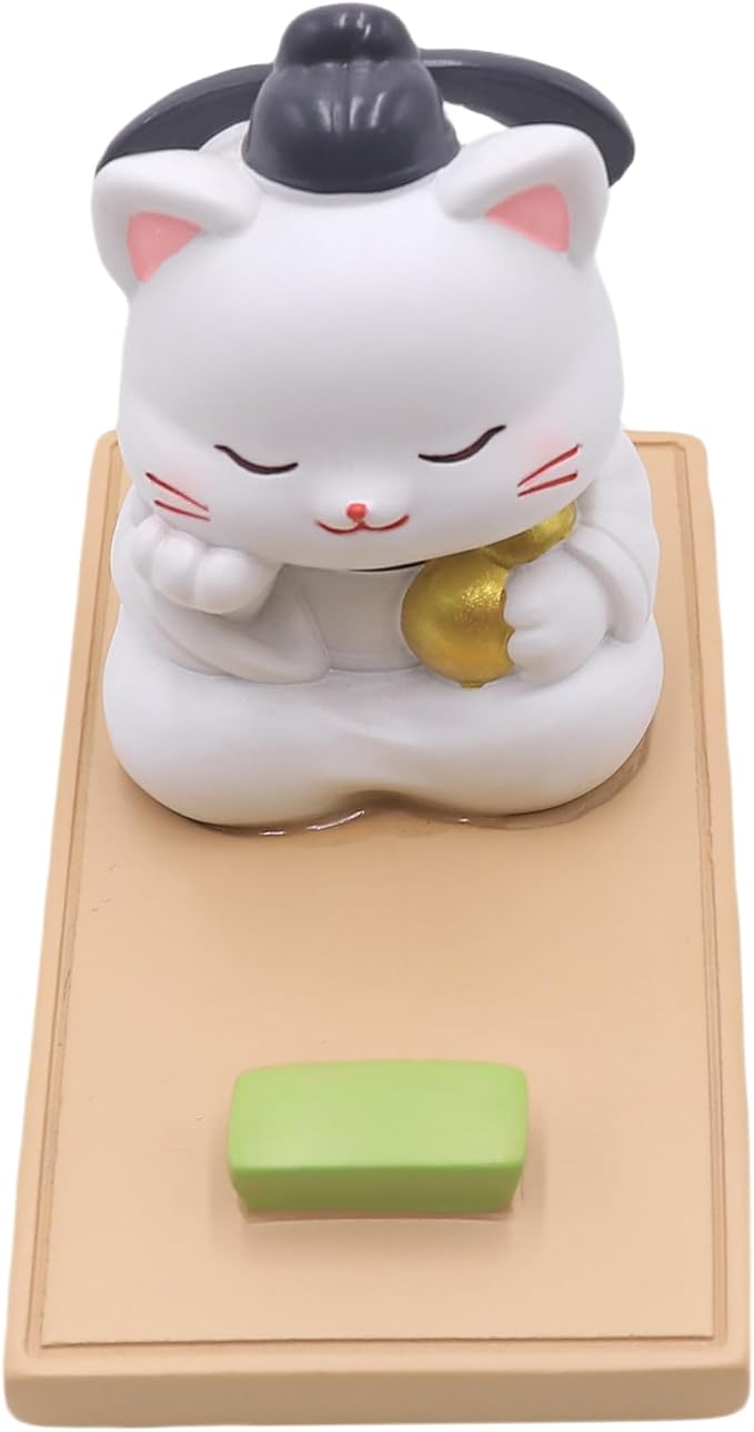 Cute Cat Phone Holder for Desk Kitten Phone Stand Desktop Holder Stand for All Smartphones Tablets Kawaii Kitty Desk Ornament