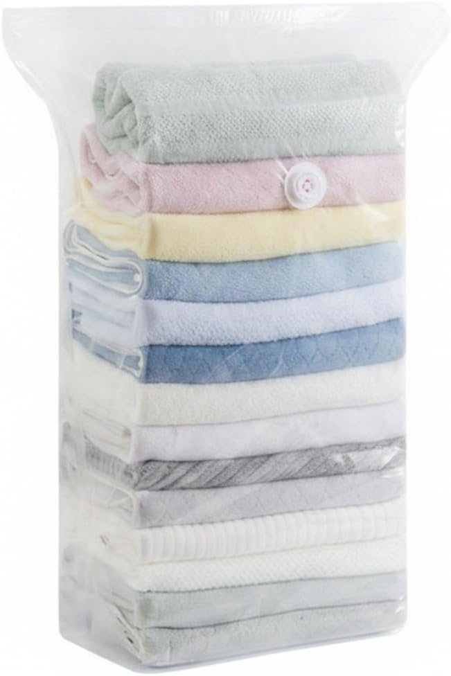 1 Pack Manual Compression Storage Bag, Space Saver with One-Way Valve for Travel and Closet Organization, Durable PET PE Material