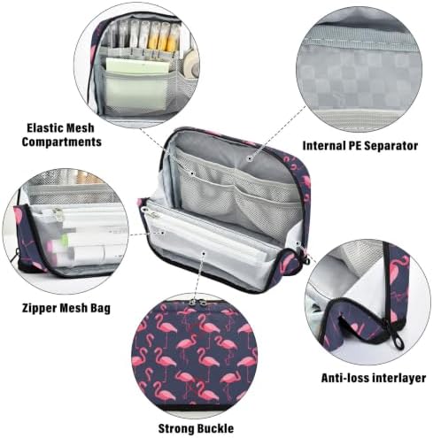 Flamingo Pencil Case for Kids Girls Boys | Large Pencil Pouch Pen Bag Holder with Big Capacity