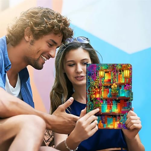 Universal Case for T-Mobile Revvl Tab 2 10.1" Model:9185W 2025/Revvl Tab 5G 10.36" 2023, 360 Degree Rotating Kickstand Protective Stand Leather Shell Cover for 9"-10.5", Bottles Books