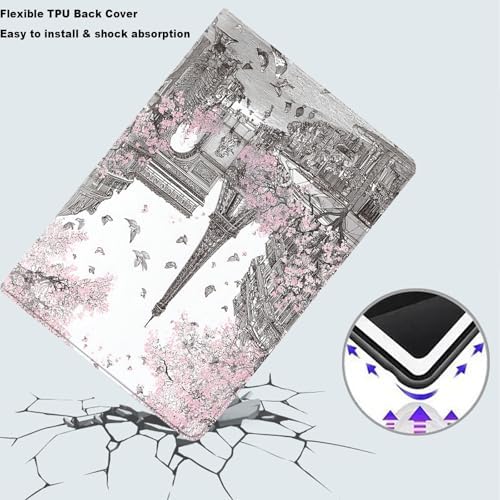 Tablet Case for iPad 5th Generation 2024 iPad Pro 11 inch (M4),Shockproof Protective Cover with Stand,Auto Wake/Sleep,Paris Eiffel Tower