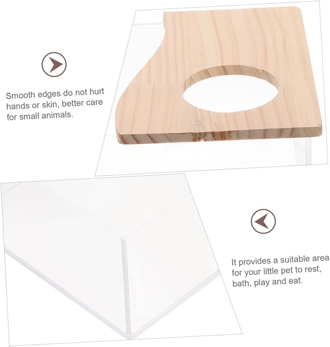 Toddmomy Acrylic Bathtub for Chinchillas Multi-Function Pet Accessory Clear Sand Bath House Hamster Bath Toy Bin Easy to Store