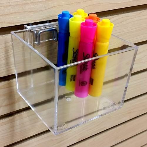 Slatwall & Pegboard 4" Clear Acrylic Cube Dump Bin Display, 20 Pack