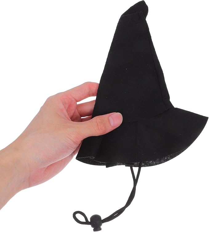 Toyvian Mini Halloween Witch Hat for Cats Dogs, 2pcs Spooky Non-Woven Puppy Kitten Headwear Pet Vampire Costume Accessories for Holiday Party Photoshoot