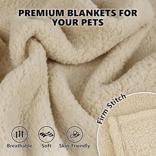 furrybaby Pet Blanket, Soft Warm Sherpa Fleece Bed Blanket for Small Pets