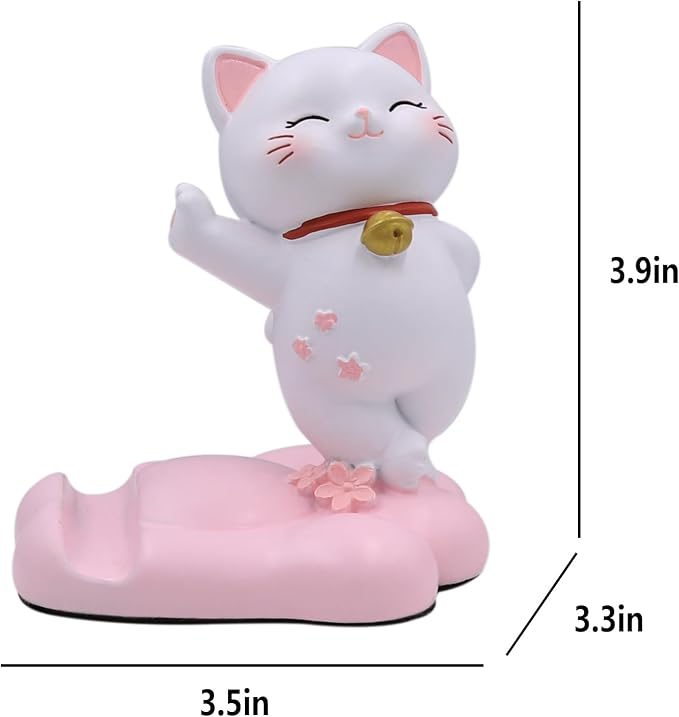 Cute Cat Phone Holder Desk Ornament Kawaii Phone Stand Universal Desk Phone Stand for All Mobile Smartphones Tablets