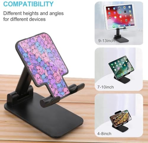 Compact Cute Hippos Desktop Cell Phone Holder | Phone Cradle Stand, Adjustable, Desktop Cell Phone Holder, Smartphone Mount, Travel, Home Work, Video Chat