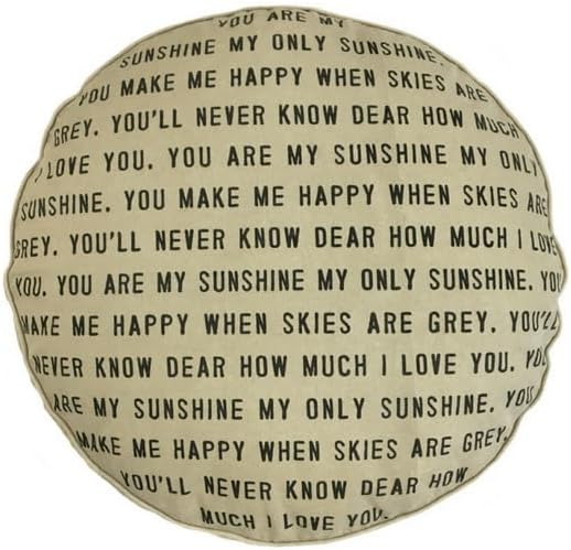 Sugarboo You are My Sunshine Dog Bed with Polka Dots, Washable Cream Floor Mattress for Medium to Small Sized Pets, Stylish Boho Farmhouse Dog Bed - 33” Diameter
