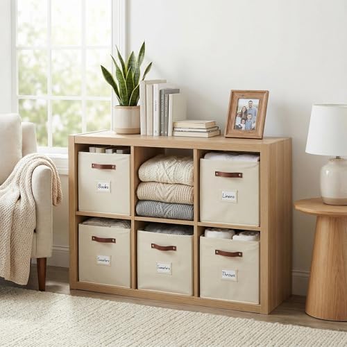 DECOMOMO Storage Bins, Cube Storage Bin with Labels