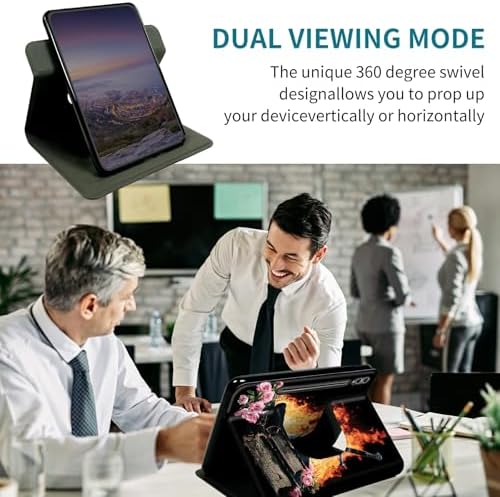 Case for Samsung Galaxy Tab S11 11" 2025, 360 Degree Rotating Stand with Multi-Angle Vertical & Horizontal Viewing Shockproof Protective Shell for Women Men, Flame Book Rose