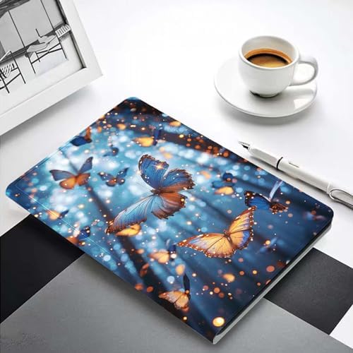 for Samsung Galaxy Tab A 8.0 2017(SM-T380/T385) Tablet Case,Premium Leather Folio Stand Auto Wake/Sleep,Multiple Viewing Stand,Blue Butterfly