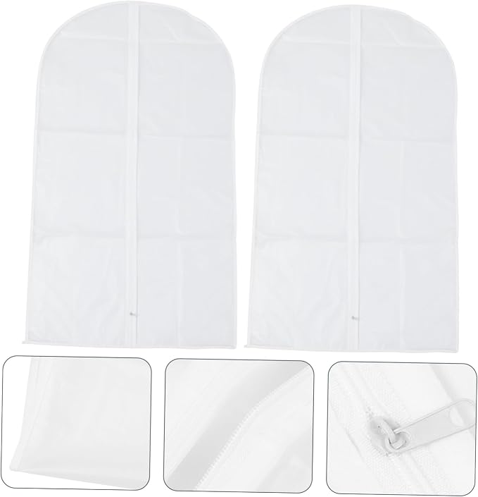Healifty 2sets Transparent Garment Bags Clothing Covers for Storage Protects Against Wrinkles Pet Hair for Home Store Use Lightweight Convenient Design 2pcs*2