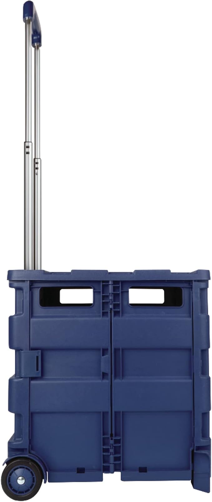 Office Depot Mobile Folding Cart with Lid, 16in.H x 18in.W x 15in.D, Blue, 50803