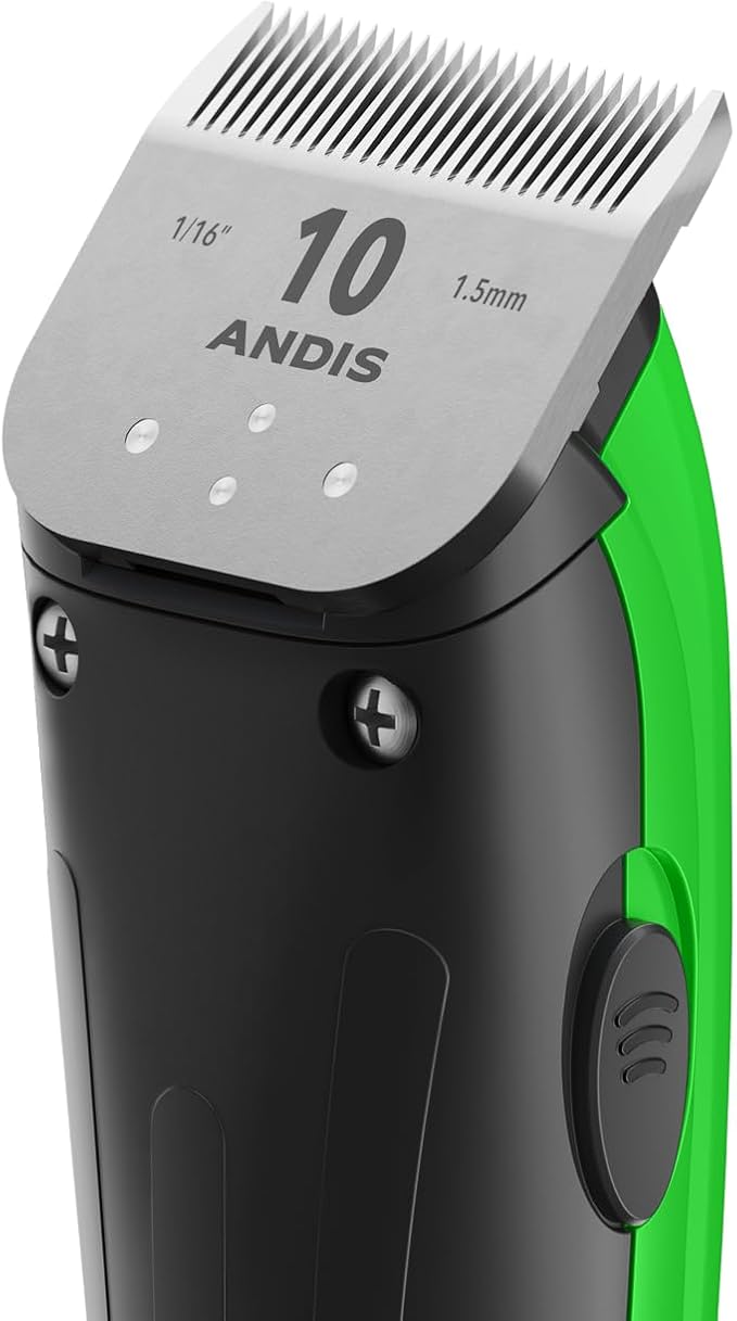 Andis Dr. Pol Easy Clip Versa Clipper Kit - Complete Grooming Solution with Detachable Blades, Attachment Combs, Nail Clipper & More for Safe, Efficient Grooming of All Dog Types, Green, 561121