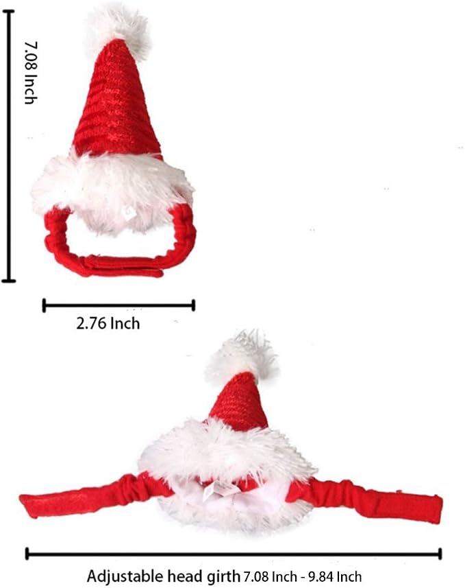 ANIAC Christmas Hamster Hats Guinea Pig Costume Mini Santa Hat for Kitten Chinchilla Rabbit Bunny Hedgehog Ferret Squirrel Rats Duck Newborn Puppy…