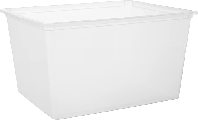 IRIS USA 4-Pack 25 Qt Storage Bins with Lids, Clear, Stackable | Great for clothing, linens, closets and home organization, nestable design, transparent design makes contents easy to find