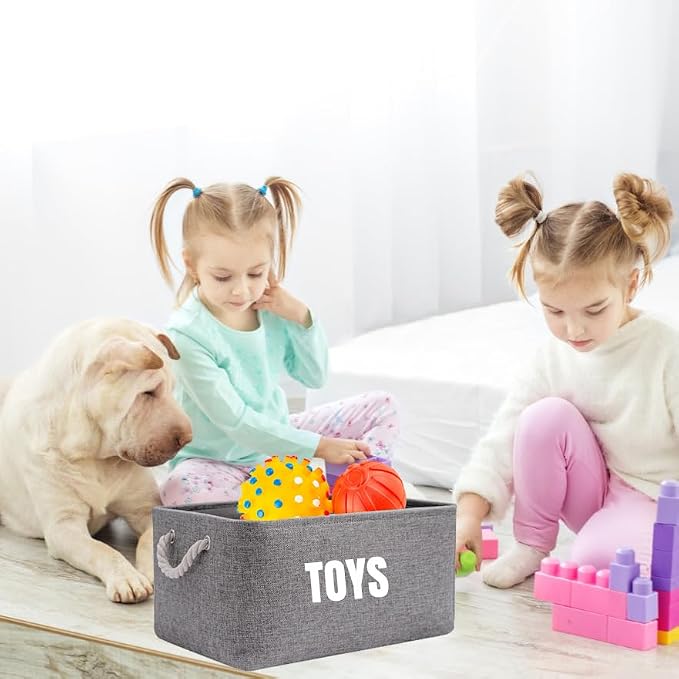 Custom Embroidered Collapsible Storage Baskets with Pet's Name/Text,Personalized Storage Bin Organizer with Handle,Storage Box for Dog Cat Toys,Clothing,Blankets