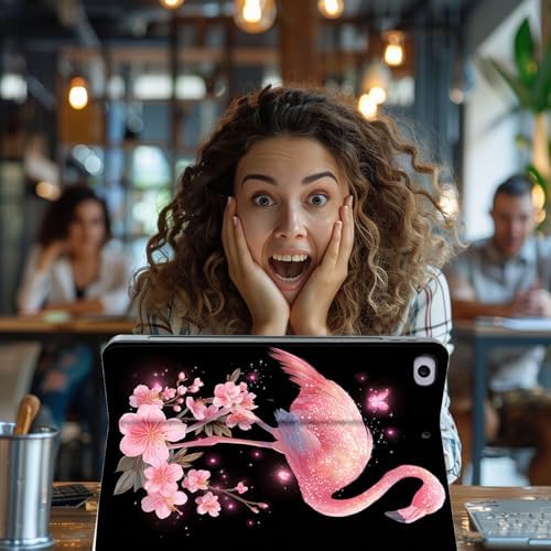 for Microsoft Surface Pro 11/10/9-13" 2024/2022 Tablet Case,Auto Wake/Sleep,Adjustable Stand Protective Cover - Pink Flamingo Glitter