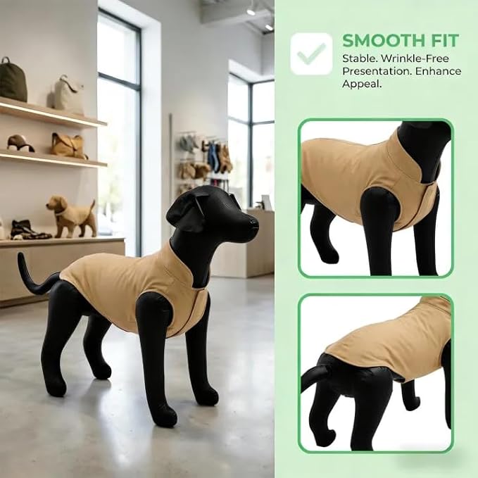 Toddmomy Inflatable Dog Mannequin - Black Waterproof PVC Self-Standing Medium Dog Dress Form for Pet Clothing Display E-Commerce Photography Trade Shows Labrador Doberman