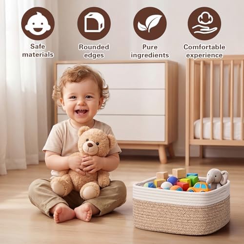 Storage Baskets for Shelves, 6 Pack Shallow Basket