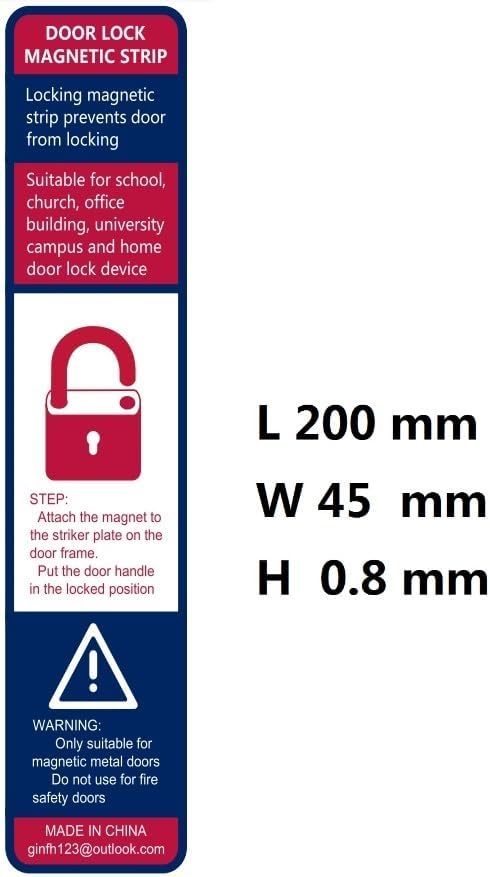 6 Pack Magnetic Lockdown Strips for Iron Door Frames High-Density Magnet Security Devices for School and Office Effective and Easy Solution for Emergency Lockdowns (White-Blue)