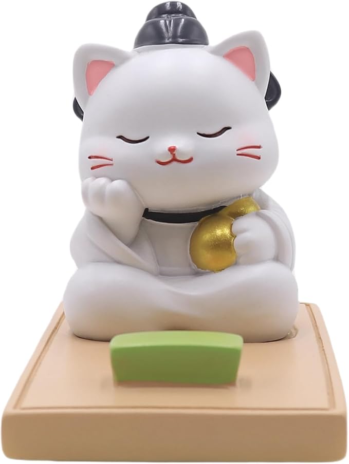 Cute Cat Phone Holder for Desk Kitten Phone Stand Desktop Holder Stand for All Smartphones Tablets Kawaii Kitty Desk Ornament