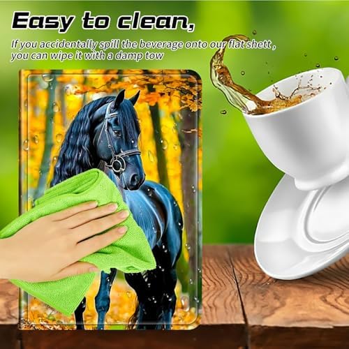 Universal Case for T-Mobile Revvl Tab 2 10.1" Model:9185W 2025/Revvl Tab 5G 10.36" 2023, 360 Degree Rotating Kickstand Protective Stand Shell Cover for 9"-10.5", Maple Leaf Black Horse