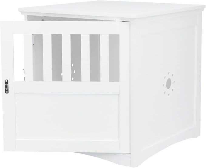 Trixie 19" x 20" Wooden Indoor Dog Crate, Small Side Table Home for Any Room, Ideal for Small Dogs, White