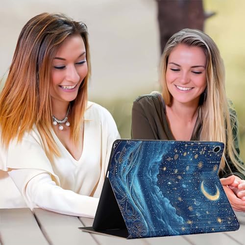 for Samsung Galaxy Tab A 8.4 Tablet Case SM-T307,Premium Leather Folio Stand Auto Wake/Sleep,Multiple Viewing Stand,Moon Starry Sky