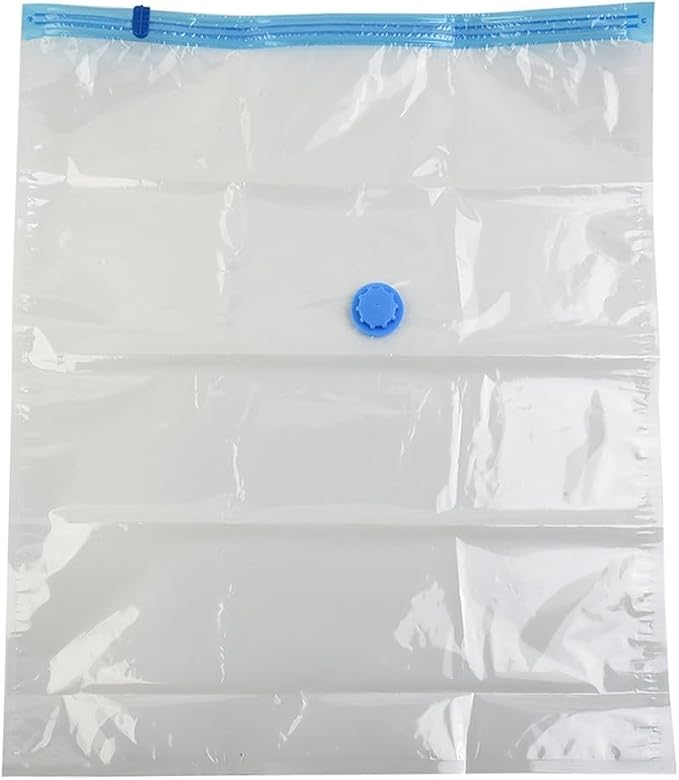 Transparent Vacuum Storage Bags for Clothes, Folding Compressed Space Saving Organizers, Large Size for Comforters, Blankets, Pillows, Seasonal Clothing, 7 Wire Thickness(60x70cm)