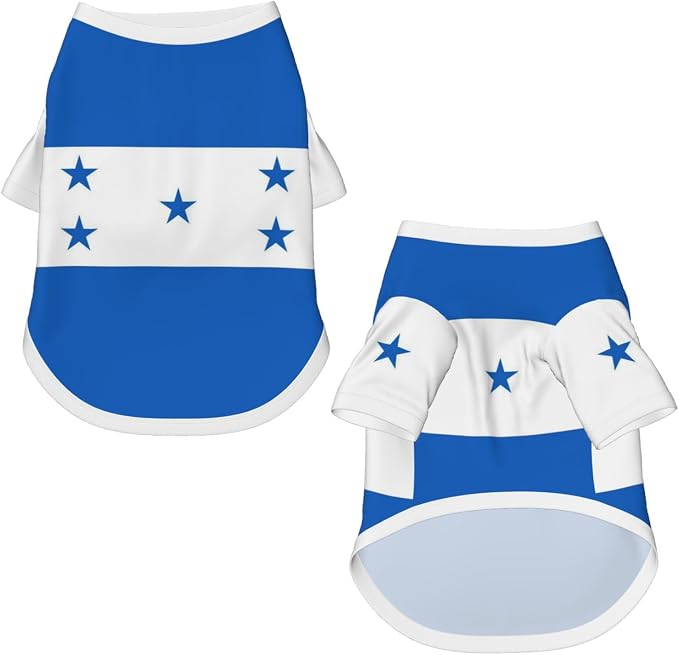 Honduran Flag Dog Shirt Pet Cotton T-Shirt Breathable Dog Clothes