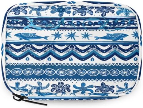 Travel Pill Organizer Nautical Turtle Whale Stripe Small Pill Case