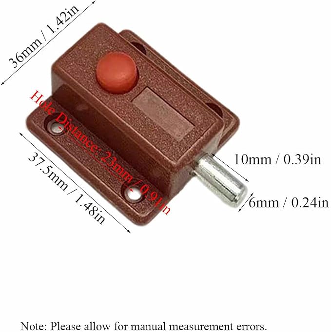 Press-to-Unlock Spring Latch for Cabinet Drawer Pet Door Tool Box Storage Chest (Black)