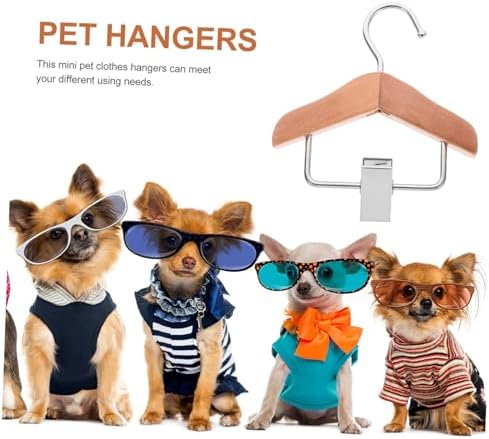 Wooden Pet Clothes Hanger for Dogs and Cats Lightweight Mini Apparel Rack with Clips Portable Small Hanger for Easy Storage and Travel for Dog and Cat Clothing Display