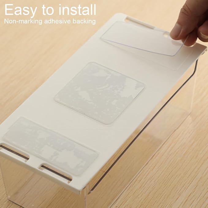 Medicine Cabinet Organizer Wall Mount,Small Pull-Out Organizer Box,Self-adhesive Under Medicine Cabinet Drawer Holder,Make Up Storage for Bathroom Mirror Cabinets, Clear