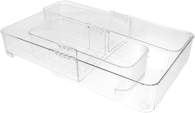 Alipis 3pcs Expandable Drawer Organizer Clear Storage Tray Dividers for Kitchen and Office Use Pet Material for Easy Organization