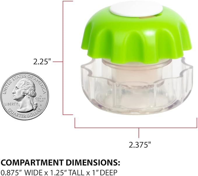 Ezy Dose Pill Crusher & Tablet Grinder, Storage Compartment, Small, Green | Pill, Vitamins, Tablets, Crusher for Pets, Elderly, Crushes Medications into Fine Powder, Easy-to-Use Design, BPA Free