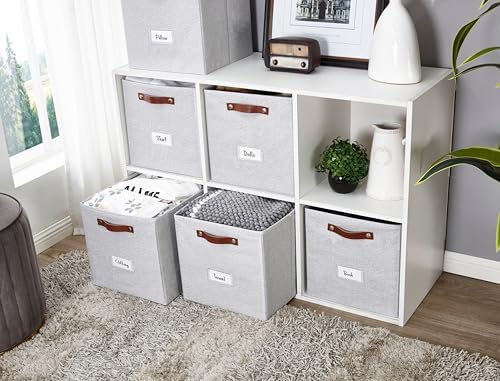 DECOMOMO Storage Bins, Cube Storage Bin with Labels