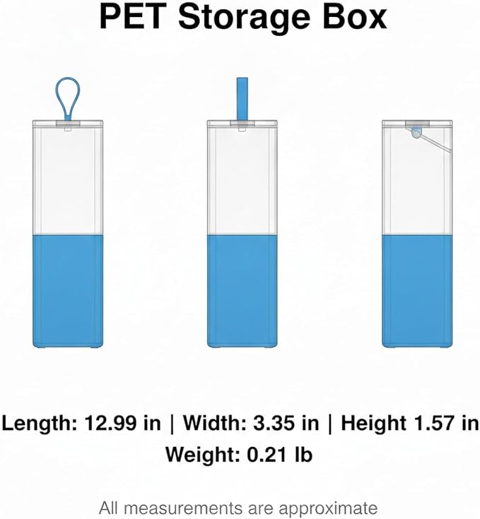 Stackable PET Storage Box, Rigid Clear Organizer for Cables & Small Items, Durable Transparent Container, 13 x 3.3 x 1.6 Inches