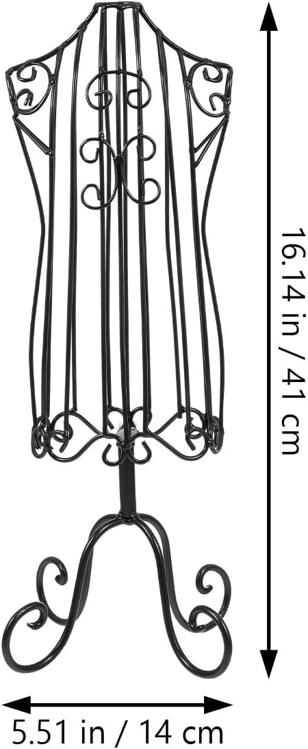 Ipetboom Pet Dress Form Iron Mannequin Rack for Puppy Coat Hanging, Black Metal Clothing Display Stand for Pet Apparel Storage and Organizer