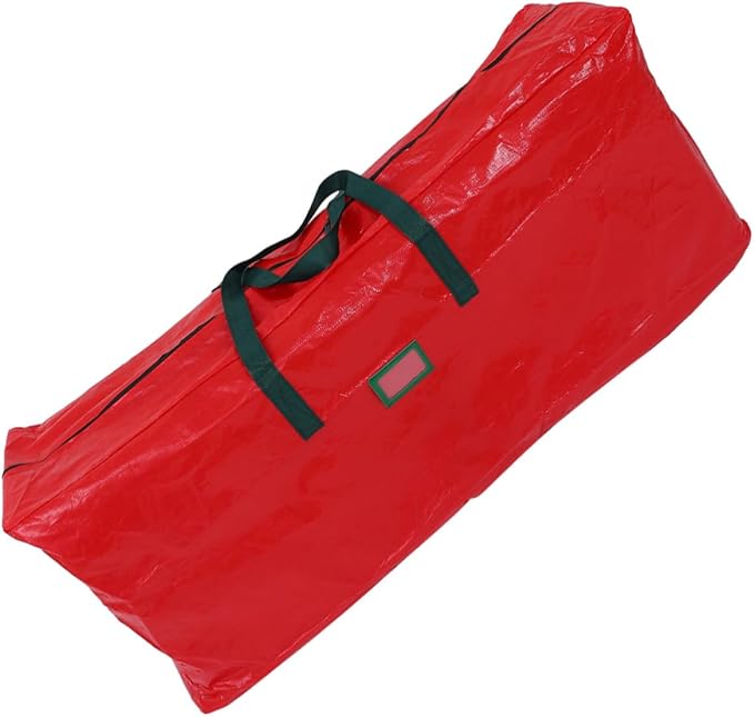 Christmas Tree Storage Bag Non-woven Fabric and Pet Material Large Capacity with Handles, Red Moisture Resistant and Keeps Trees Clean and Dry, for Holiday Decoration Storage