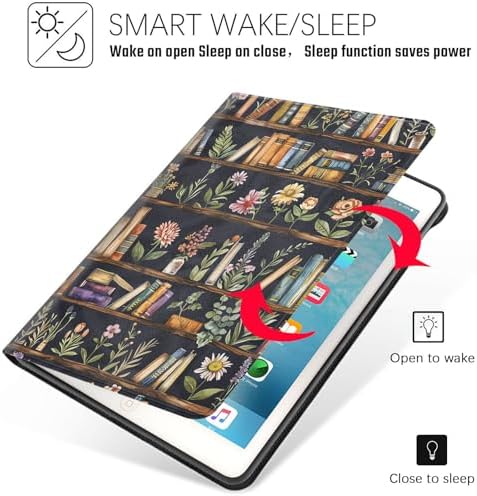 Tablet Case for iPad mini 6 Case 8.3 Inch 2021,Shockproof Protective Cover with Stand,Auto Wake/Sleep,Bookshelf Floral