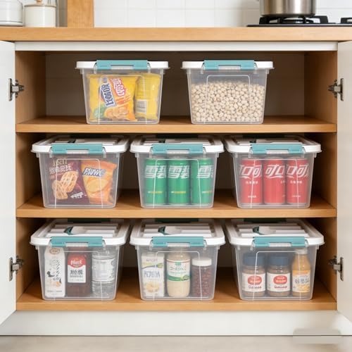 Zopnny 7-Quart Storage Bins with Lids, Stackable Plastic Totes, 6-Pack