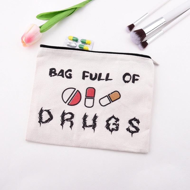 Travel Medicine Bag for Family Pharmacist Nurse Practitioner Gifts for Women Funny Meds Pouch Dental Medical Physician Assistant Makeup Bag Canvas Medication Carrying Pouch Emergency Pouch for School